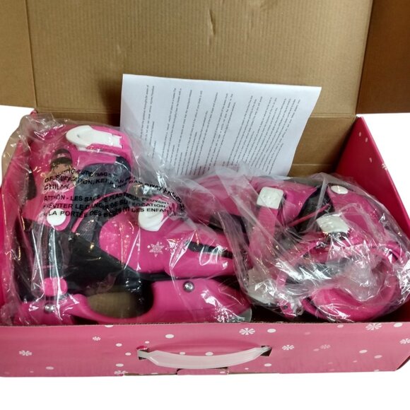 Barbie Youth Adjustable Ice Skates Size Y12 to 2-Pink/Black-Pre-Owned With Box - Picture 2 of 16